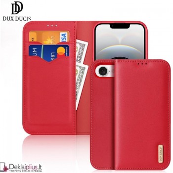 Dux Ducis Hivo odinis dėklas - raudonas (Apple Iphone 16e/Iphone 17e) Dux Ducis Hivo odinis dėklas - raudonas (Apple Iphone 16e/Iphone 17e)